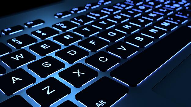 Nahaufnahme Schwarzer Computertastatur 