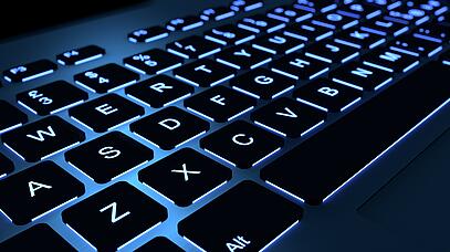 Nahaufnahme Schwarzer Computertastatur 