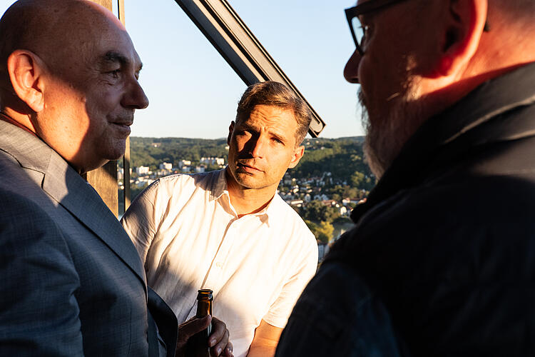 Toni Schuberl, MdL, auf der Veranstaltung Grüne im Dialog Niederbayern, Fraktionsklausur 2025, Passau.
