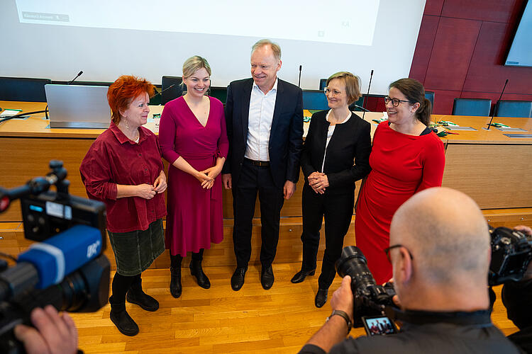 Barbara Fuchs, MdL; Katharina Schulze; Prof. Dr. Dr. h.c. Clemens Fuest; Dr. Franziska Brantner, MdB;  Stephanie Schuhknecht, MdL