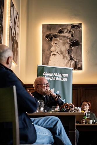 Kardinal Reinhard Marx, Erzbischof von München und Freising beim Frühschoppen auf der Grünen Winterklausur.