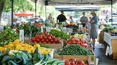 Marktstand mit Gemüse