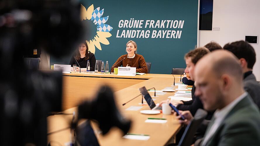 Katharina Schulze, MdL, spricht bei der Auftakt-Pressekonferenz zur Winterklausur der Grünen Landtagsfraktion.