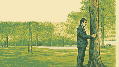 Söder steht am Baum