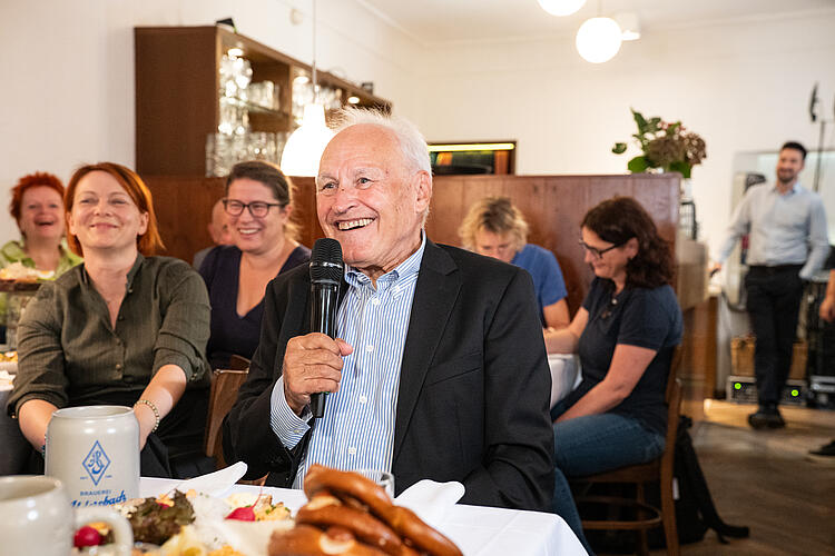 Erwin Huber, Ex-CSU-Chef und Finanzminister a.D. beim Frühschoppen auf der Fraktionsklausur 2025 in Passau.
