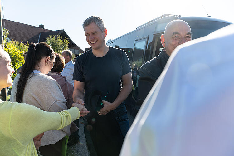Christian Zwanziger, MdL, auf der Wanderung "Hier atmet Europa" mit den Grünen Bayern und Österreich.