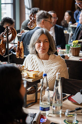Kerstin Celina, MdL, auf dem Frühschoppen der Grünen Winterklausur.